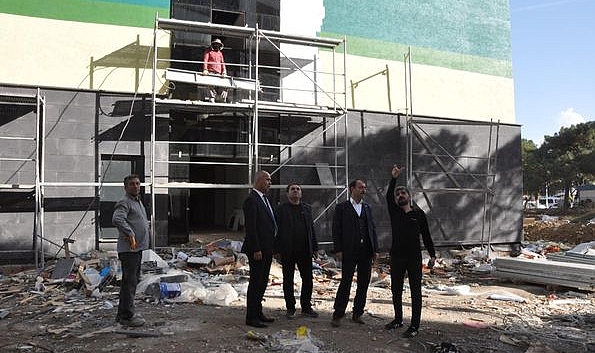 Kampüs bölgesi okul inşaatları incelendi