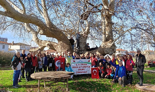 Çanakkale'de doğa yürüyüşü severlerden yılın son buluşması