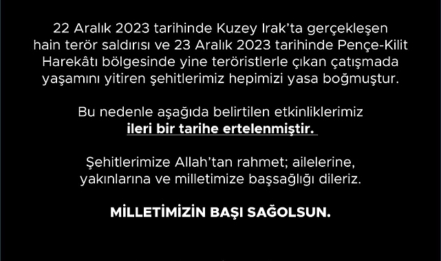 Çanakkale'de etkinlikler iptal edildi!