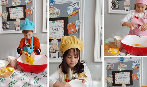 Minikler kurabiye yaptı