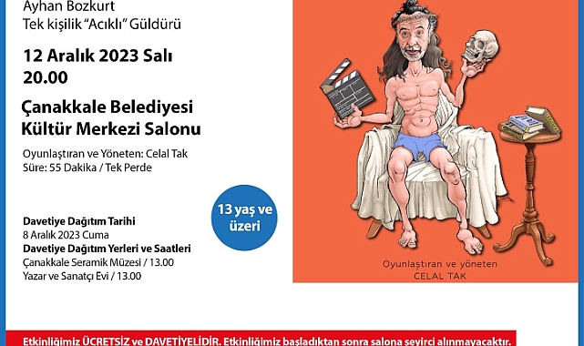 Tek Kişilik Dev Tiyatro Çanakkale’de