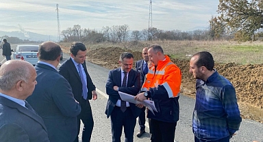 Vali Aktaş yapımı devam eden yolu inceledi