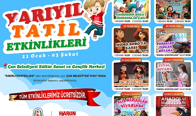 Bu yarıyıl tatili çocuklarımıza çok keyifli geçecek