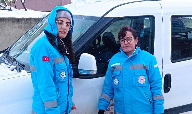 Çan'da soğuk hava hizmete engel olamadı