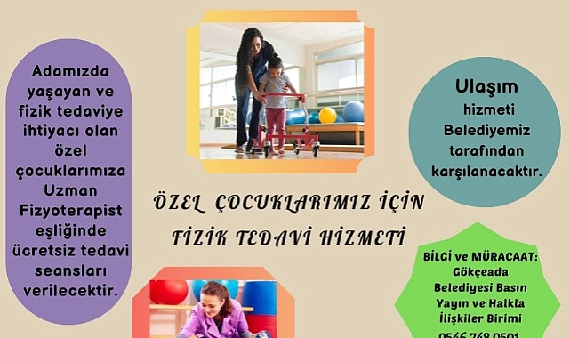 Gökçeada’da özel çocuklara fizik tedavi hizmeti
