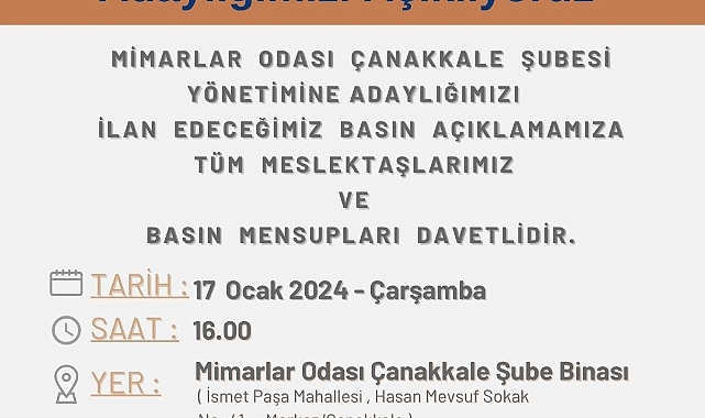 Yeni Yüzyıl Mimarlık adaylığını açıklayacak