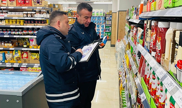 Lapseki'de etiket denetimleri devam ediyor