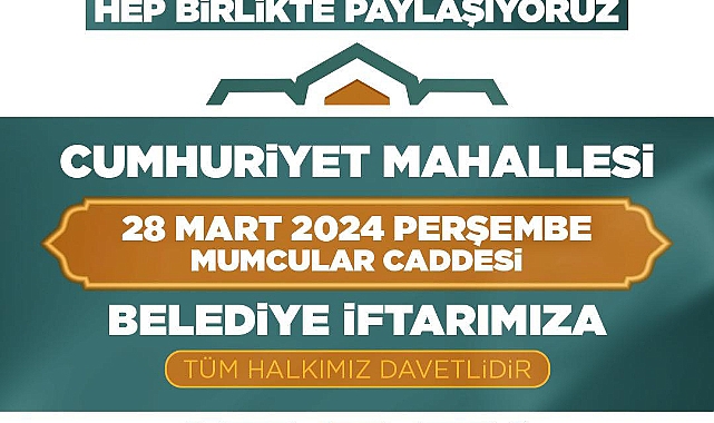 Biga Belediyesi, Ramazan bereketini paylaşmak için Cumhuriyet mahallesi'nde iftar programı düzenliyor