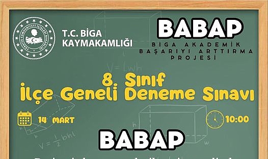 "Biga Kaymakamlığı'ndan 8. Sınıf öğrencilerine LGS deneme sınavı duyurusu