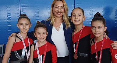 Cimnastik yarışmasına Belediyespor sporcuları damga vurdu