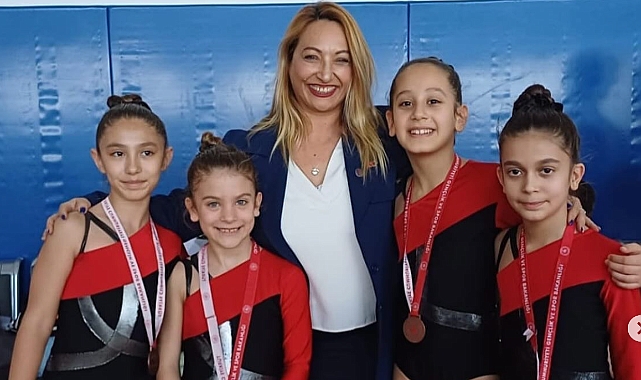 Cimnastik yarışmasına Belediyespor sporcuları damga vurdu