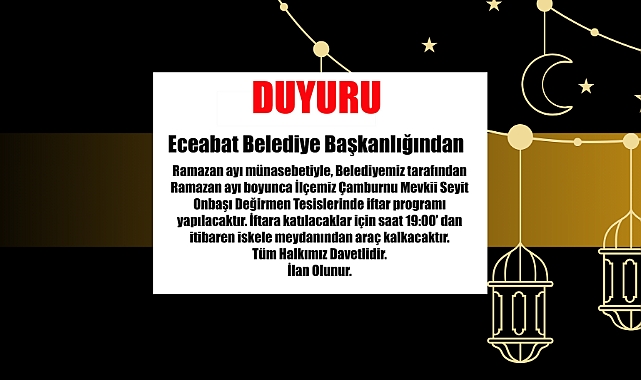 Eceabat’ta Ramazan boyunca iftar programı düzenlenecek