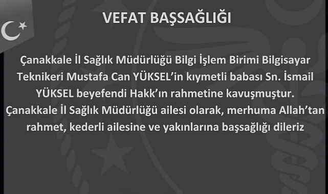 İsmail Yüksel hayata veda etti