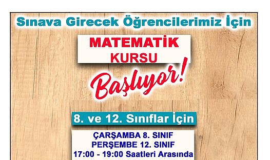 Lâpseki Belediyesi, sınava girecek öğrencilere ücretsiz matematik kursu sunuyor
