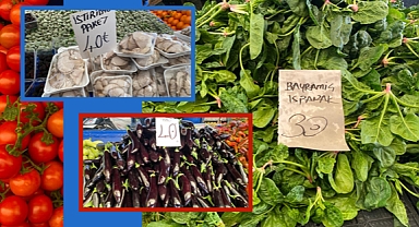 Sebzeler, meyveler Cuma Pazarı’ndan