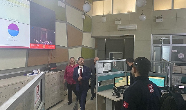 Vali Aktaş’tan 112 Acil Çağrı Merkezine Ziyaret
