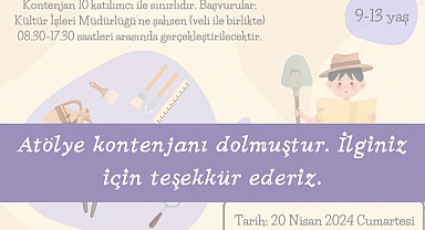 Atölye kontenjanı 2. Gününde doldu