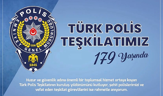 Başkan Erkek, Polis Teşkilatının kuruluş yıl dönümünü kutladı