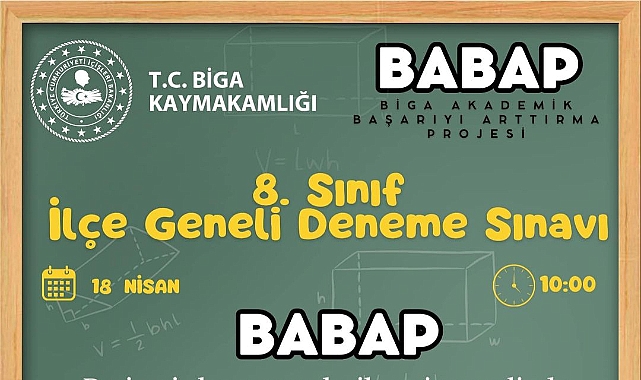 Biga Kaymakamlığı’ndan öğrencilere deneme sınavı