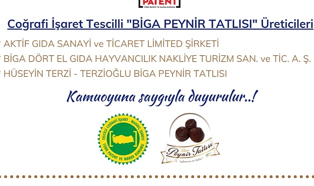 Biga TSO’ndan Biga peynir tatlısı duyurusu!