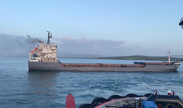 Çanakkale Boğazı'nda kuru yük gemisinde yangın