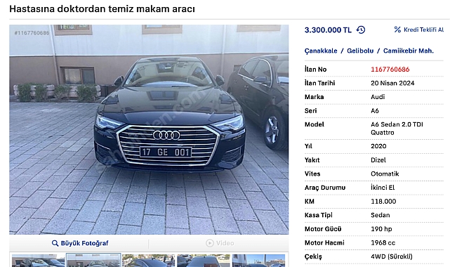 Gelibolu'da satılık makam aracı krizi!