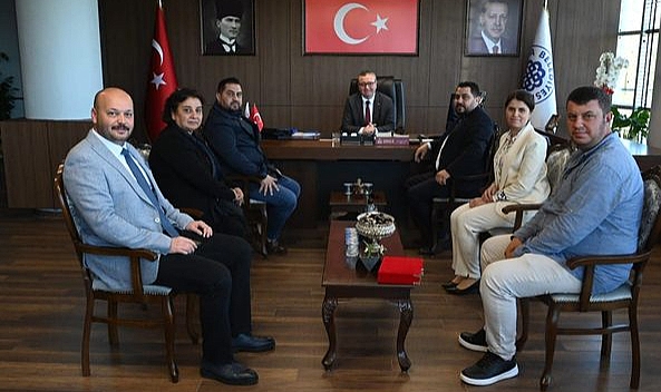 Gümüşçay Belediye Başkanı ve Heyeti, Belediye Başkanı Alper Şen'i ziyaret etti