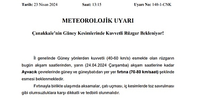 Kuvvetli rüzgâr yaşanacak!