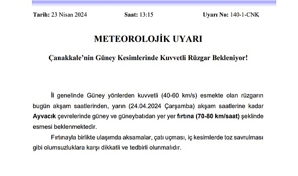 Kuvvetli rüzgâr yaşanacak!