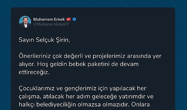 Muharrem Erkek: "çocuklar ve gençler için yapılan her çalışma geleceğe yatırımdır"