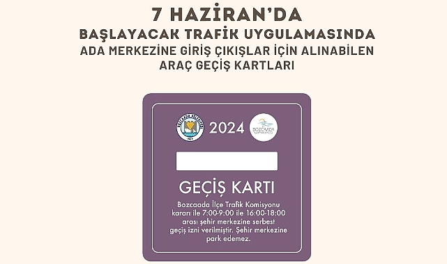 Bozcaada'da trafik uygulaması için araç geçiş kartı dağıtımı başladı