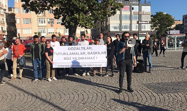 Çanakkale'de 1 Mayıs  olayları için yürüyüş