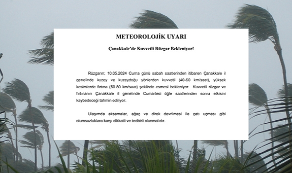 Çanakkale'de fırtına uyarısı!