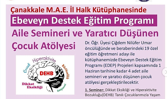 Çanakkaleli ebeveynlere özel eğitim programı