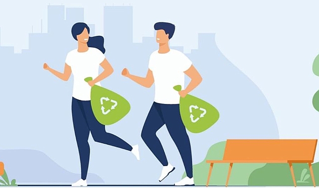 Plogging ile spor yaparken çevre temizlenecek