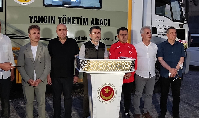 Bakan Yumaklı yangın bölgesinde