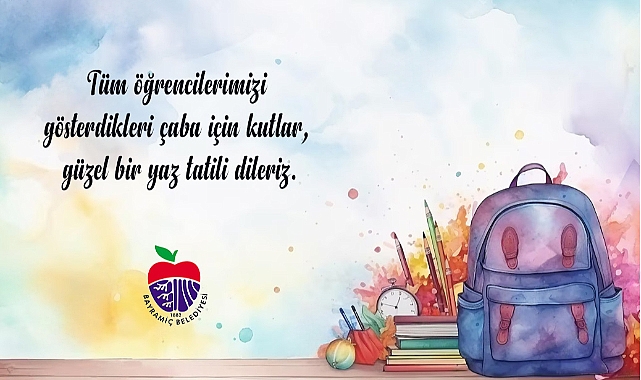Bayramiç Belediyesi'nden karnelerini alan çocuklara tebrik mesajı