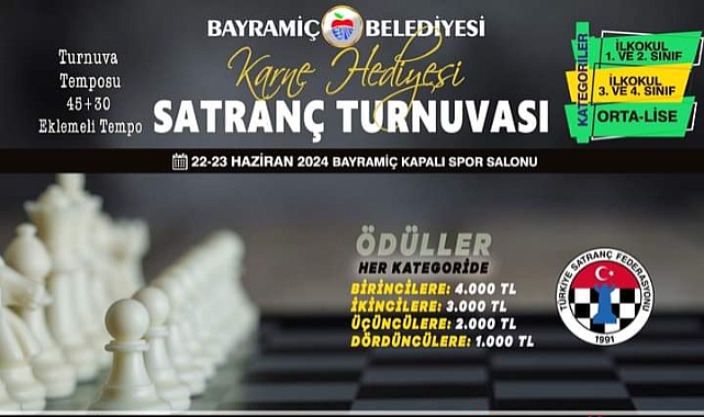 Bayramiç Belediyesi'nden öğrencilere karne hediyesi: Satranç turnuvası