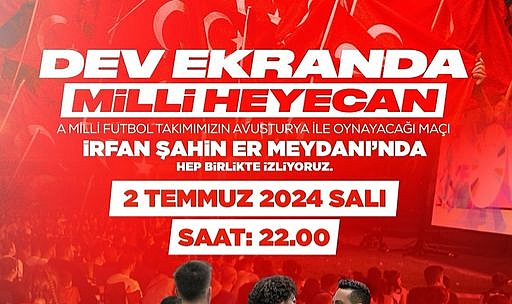 Biga Belediyesi'nden EURO 2024 maçı için dev ekran etkinliği