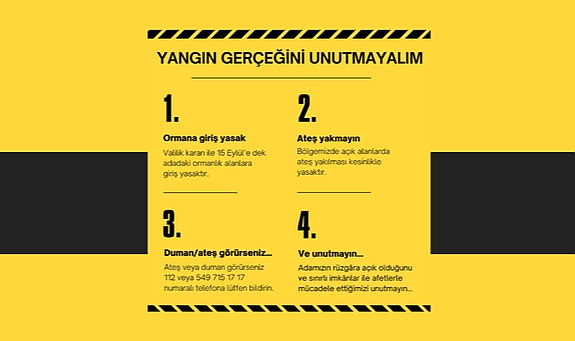 Bozcaada’da yangın uyarısı