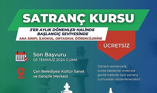 Çan Belediyesi'nden öğrencilere satranç kursu imkanı