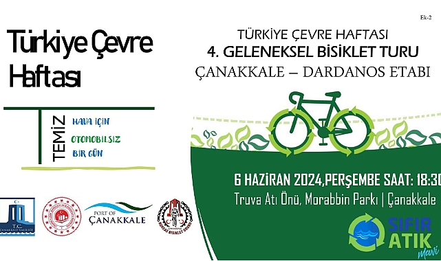 Çanakkale’de Çevre Haftası Bisiklet Turu düzenleniyor