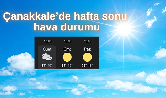 Çanakkale’de hafta sonu hava durumu