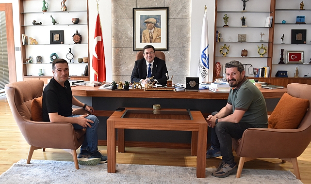 Gazeteci İlker Karagöz'den Başkan Erkek'e ziyaret