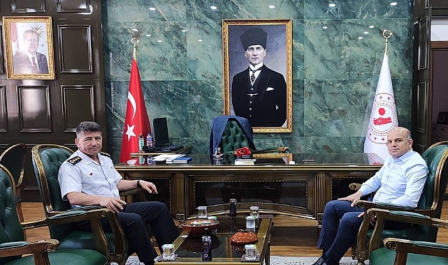 Güzelyalı Kamp Komutanı Albay Mustafa Çakır’dan Kaymakam Dr. Emre Nebioğlu’na ziyaret