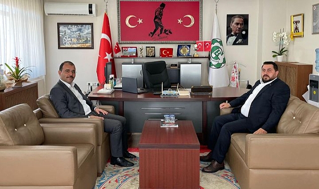 Kaymakam Erdinç Dolu'dan Gümüşçay Belediye Başkanı Hasan Kırım'a iade-i ziyaret