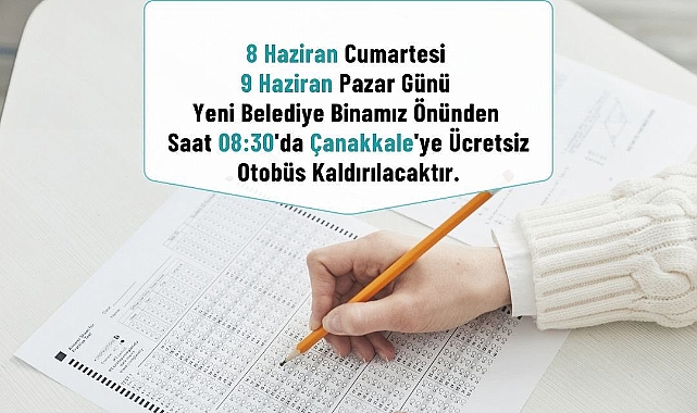 Lâpseki Belediyesi'nden YKS’ye girecek öğrencilere ücretsiz  ulaşım hizmeti