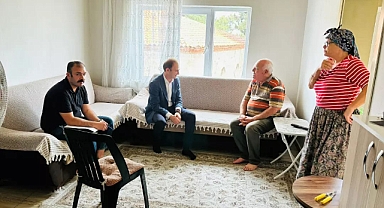 Sak, Gülpınar köyü'nde gaziler Ahmet Uçar ve Necmi Bozeli'yi ziyaret etti