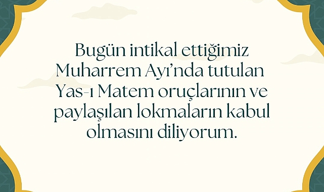 Başkan Erkek'ten Muharrem Ayı mesajı
