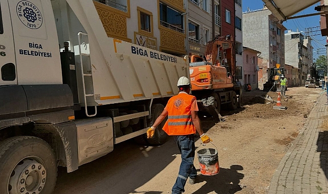 Biga Belediyesi Kavaklık bölgesinde altyapı çalışmalarını sürdürüyor
